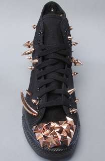 Gasoline Glamour The All Over Studded High Top in All Black and Rose 
