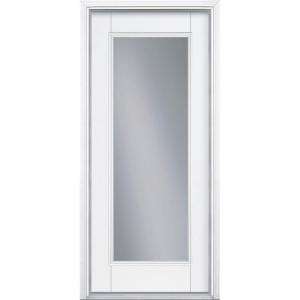   80 in. Steel White Prehung Right Hand Inswing Full Lite Entry Door