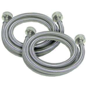 Watts 3/4 in. x 3/4 in. x 5 ft. Stainless Steel Washing Machine Hoses 