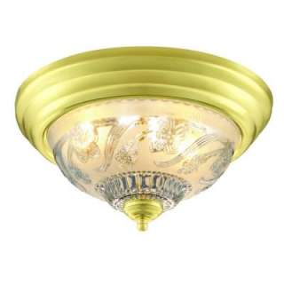 Hampton Bay 2 Light Flush Mount Polished Brass Ceiling Light HB1047 01 