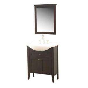 Pegasus Shaker 30 in. Vanity in Espresso with Ceramic Sinktop in White 