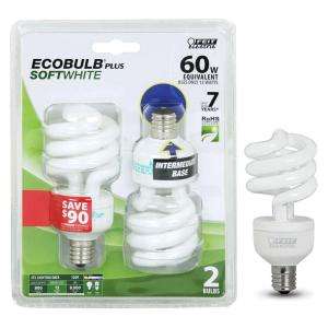   Electric13 Watt (60W) Twist Intermediate Base CFL Light Bulb (24 Pack