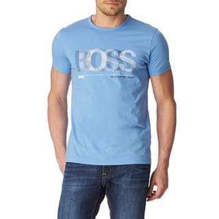 Blurred logo t shirt   HUGO BOSS   T shirts   Menswear   Selfridges 