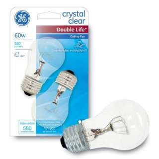  60 Watt Crystal Clear Double Life A15 Ceiling Fan Incandescent Light 