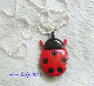 New red ladybug pendant pocket necklace watch  