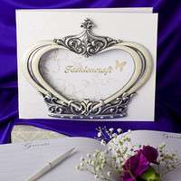 ROYAL WEDDING COLLECTION CROWN DESIGN GUEST BOOK PHOTO HOLDER  
