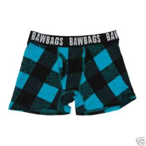 Bawbags Mens Boxer Shorts Blue Plaid Buffalo S M L XL  