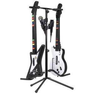 INTEC G5246 Guitar Stand with 2 Microphone Clips   Portable, Holds 2 