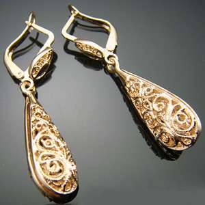 Noblest 18K rose gold plated Dangle Earrings 134  