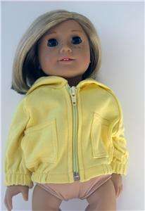 Doll Clothes Yellow Hoodie Fits American Girl &18 doll  