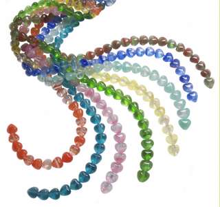 TBB Czech Glass Heart Shaped Beads, 6mm – Multiple Colors – 50 or 