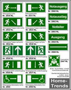 Fluchtweg Schild Notausgang Feuer Warnschild Leuchtend  