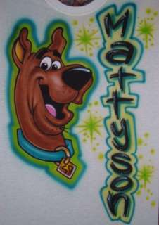 Airbrush Personalized Name With Scooby Doo T Shirt  