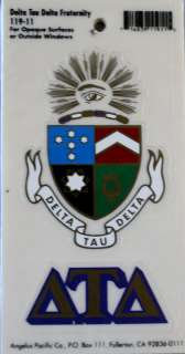 Delta Tau Delta Crest and Letters Stickers / Decal  