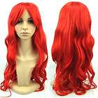 Lifelike Womenss long Full curl curly Big wavy hair wig Cosplay Red