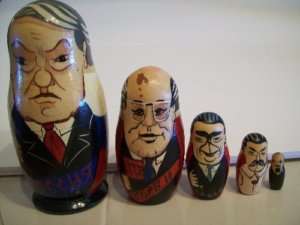 Vintage Soviet Russian Leaders Matryoshka Nesting Dolls  