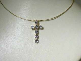 281 TOP 3,45ct TANSANIT DIAMANT KREUZ 750 GELBGOLD  