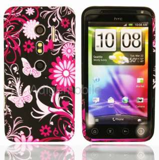 HTC EVO 3D Flora Case Schutzhülle Tasche Etui Cover Silikon Hülle 
