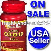 Puritans Pride CoQ10 CO Q 10 100 mg 60 Softgels  