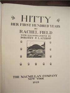 Hitty Her First Hundred Years Field True 1929 1st Edition Newbery 