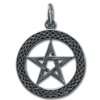 Anhänger Black Pentagram Silber Pentagramme Schmuck  