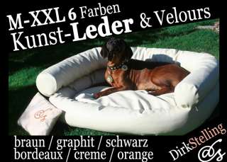 JEFFREY Kunst LEDER Velours Hundebett Hundesofa Kunstleder S M L XL 