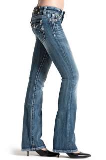 Miss Me Fly Worn In Southwestern Stitch Calf Boot Jeans  
