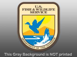 US Fish and Wildlife Shield Sticker  decal service dept  