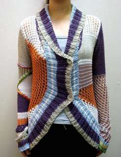 Desigual JERS IGNIFUGO Patchwork Sweater Jumper Cardigan Knit Crochet 