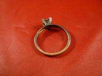 SILVER STER 10K VINTAGE MODERN SOLITAIRE WHITE STONE S8  