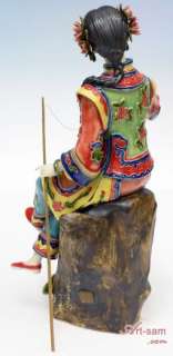 Art Oriental Chinese Ceramic / Porcelain Figurine Fishing Collection 