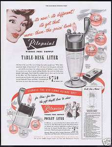 1949 Ritepoint Co Liter Cigarette Lighter Print Ad  