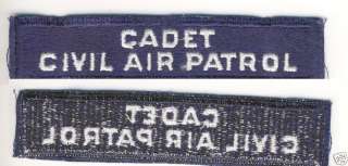 WWII VINTAGE CIVIL AIR PATROL CADET TAB PATCH  