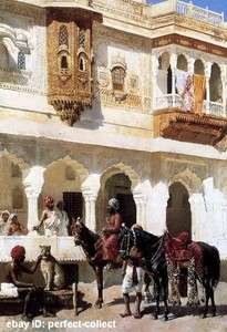   Handicrafts Art oil painting Weeks Edwin Lord Arab horsemen & leopard