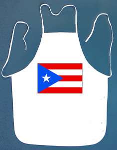 Puerto Rico Rican Flag BBQ Barbeque Apron 2 Pockets New  