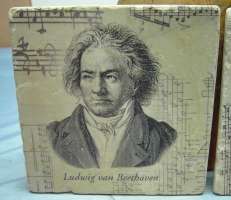 Beethovan & Mozart Two 8 Inch Wall Hanging Tiles  