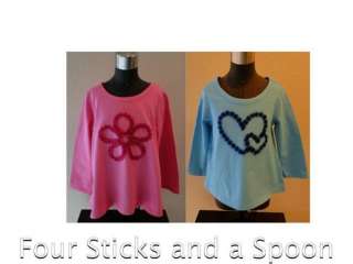 NWT The Childrens Place Girls Long Sleeve Flower/Heart Tees Size 