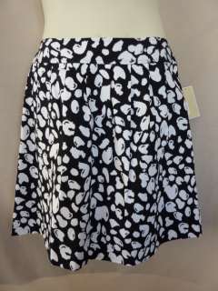 NWT Michael Kors Black White Abstract Dots Skirt 10 $90  