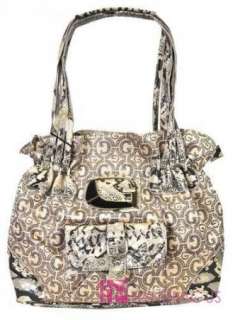 Elegant Signature G Monogram GLITTER Pocket Satchel Purse Bag Handbag 