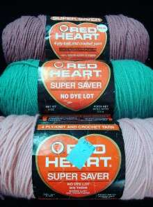 Red Heart Super Savers Yarn Lot 24 Oz Rose Pink Country Rose Spruce 