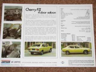1976 DATSUN CHERRY FII 4 Door BROCHURE (F10 Series)  