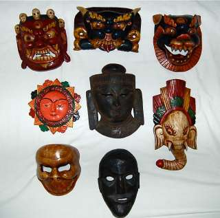At Singing Bowls Etc we sell a variety of carved wooden masks from 