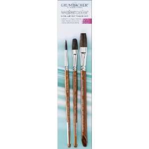  Chartpak 1/2 Inch Grumbacher Watercolor Brush Set, 3 Pack 