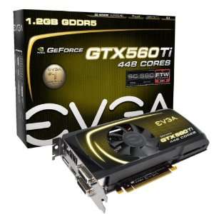 EVGA GeForce GTX560 Ti 448 Cores FTW 1280 MB GDDR5, Dual DualLink DVI 