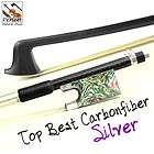 Top Carbon Fiber 4/4 Violin Bow Abalone Shell Frog Silv