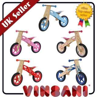 KIDS WOODEN BALANCE TRAINING BIKE CYCLE IN MULTI COLOURS  