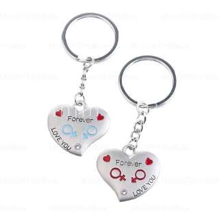 US$ 2.59   Stainless Lovers keychains (Hearts/ 2 Piece Set), Free 