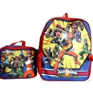  Power Rangers Backpack with Lunch Bag   Black, Red and Blue Rangers 