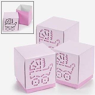  Mini Cube Boxes   Pink (set of 12)   Baby Shower Gifts 