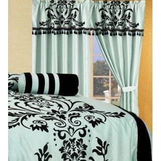  2 Cream Black Floral Print Poly Silk Sari Drapes Curtains 